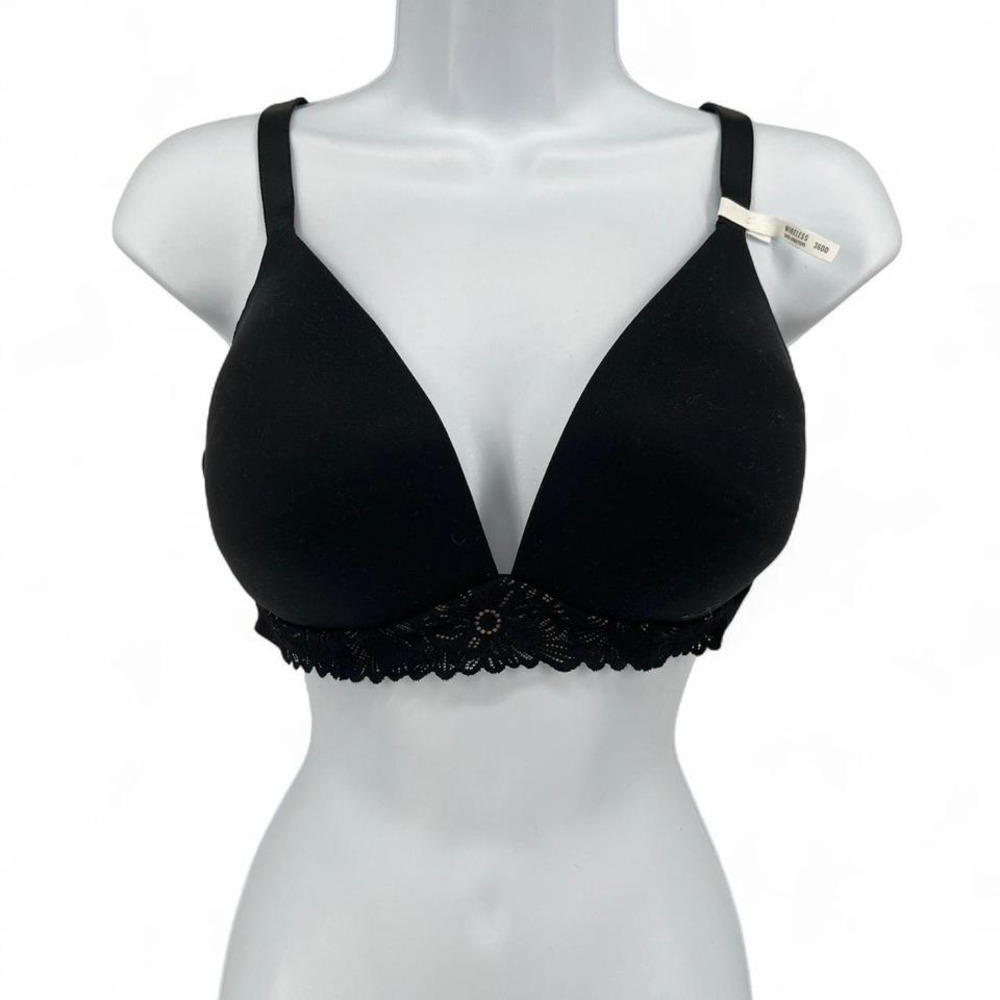Aerie Real Sunnie Wireless Bra Black Lace 36DD NWT
